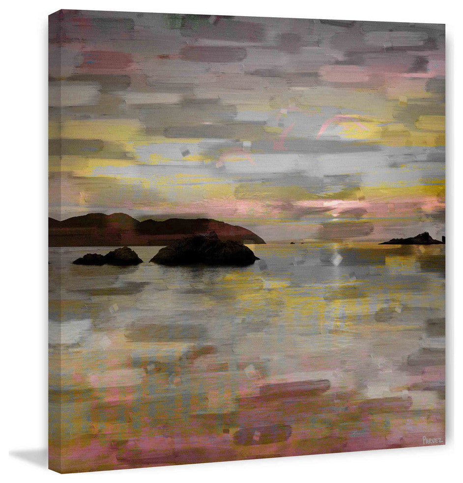 "Pastel Lake" Painting Print on Wrapped Canvas, 32"x32"