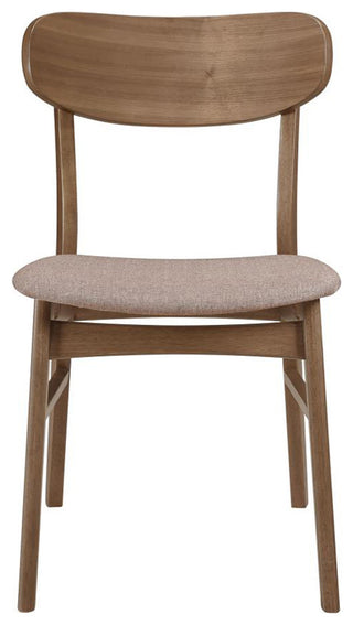 Set of 2 Upholstered Dining Side Chair With Tapered Legs, Brown