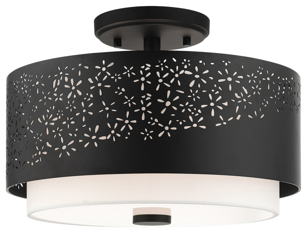 Black Stylish, Transitional, Intricate, Urban Semi Flush