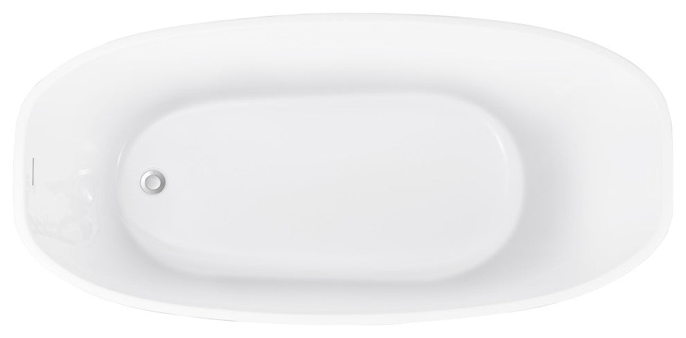 59" Acrylic Freestanding Single Slipper Soaking Bathtub, Blue