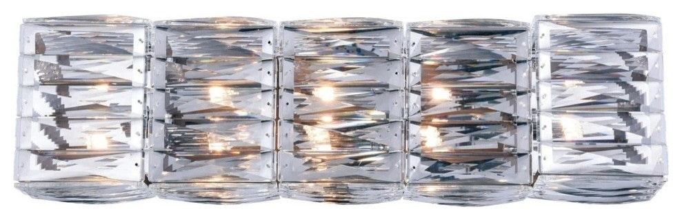 Cuvette Collection 5-Light Chrome Finish Wall Sconce, Vanity
