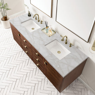 Amberly 30" Single Vanity, Mid-Century Walnut, 72", Victorian Silver, Three-Hole