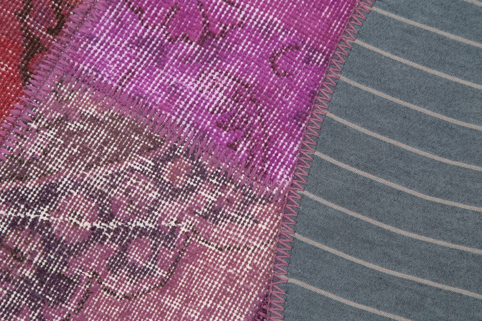 Rug N Carpet - Handwoven Anatolian 4' 9" x 4' 9" Small Round Patchwork Rug