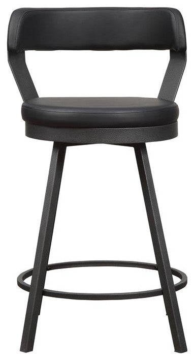 Lexicon Appert Metal Swivel Counter Height Stool in Silver/Black (Set of 2)