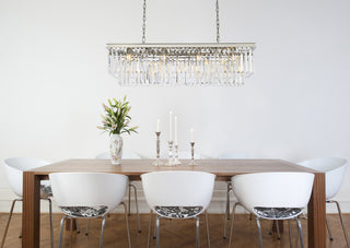 Elegant Lighting 1232D50/RC Sydney 12 Light 50"W Crystal Linear - Matte Black