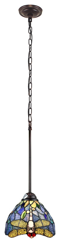 CHLOE Lighting CH3T524BD08-DP1 SUNNIVA Dragonfly 1 Light Mini-Pendant 8`` Wide