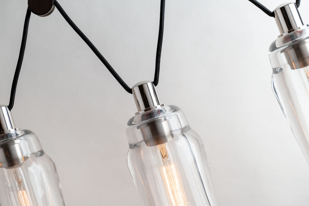 Citizen Linear Pendant, Graphite, Clear Pressed Glass
