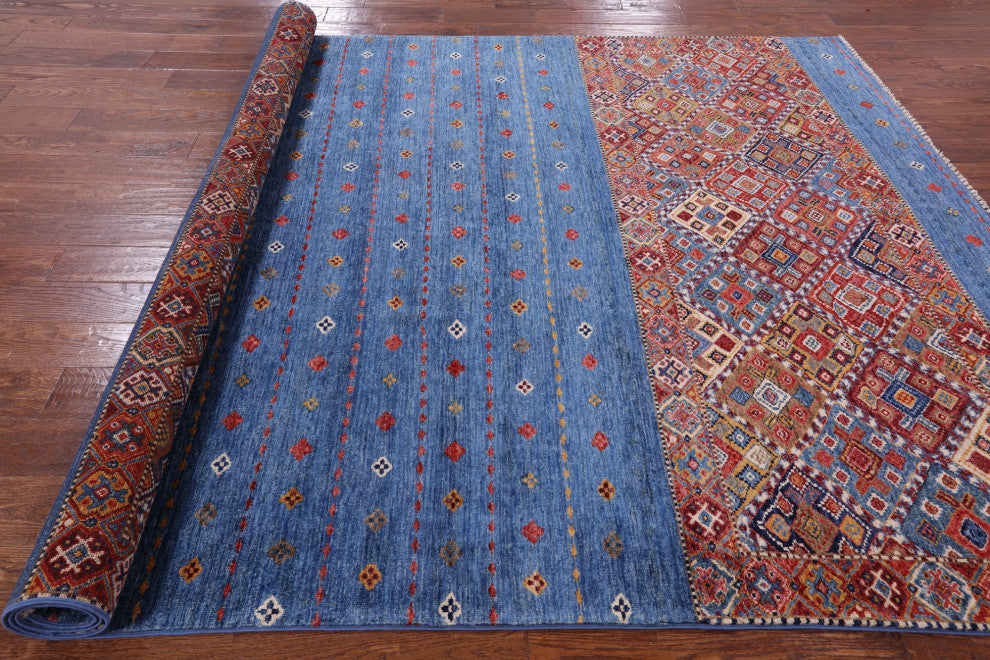 6' 9" X 9' 8" Super Kazak Khorjin Hand Knotted Wool Rug Q5343