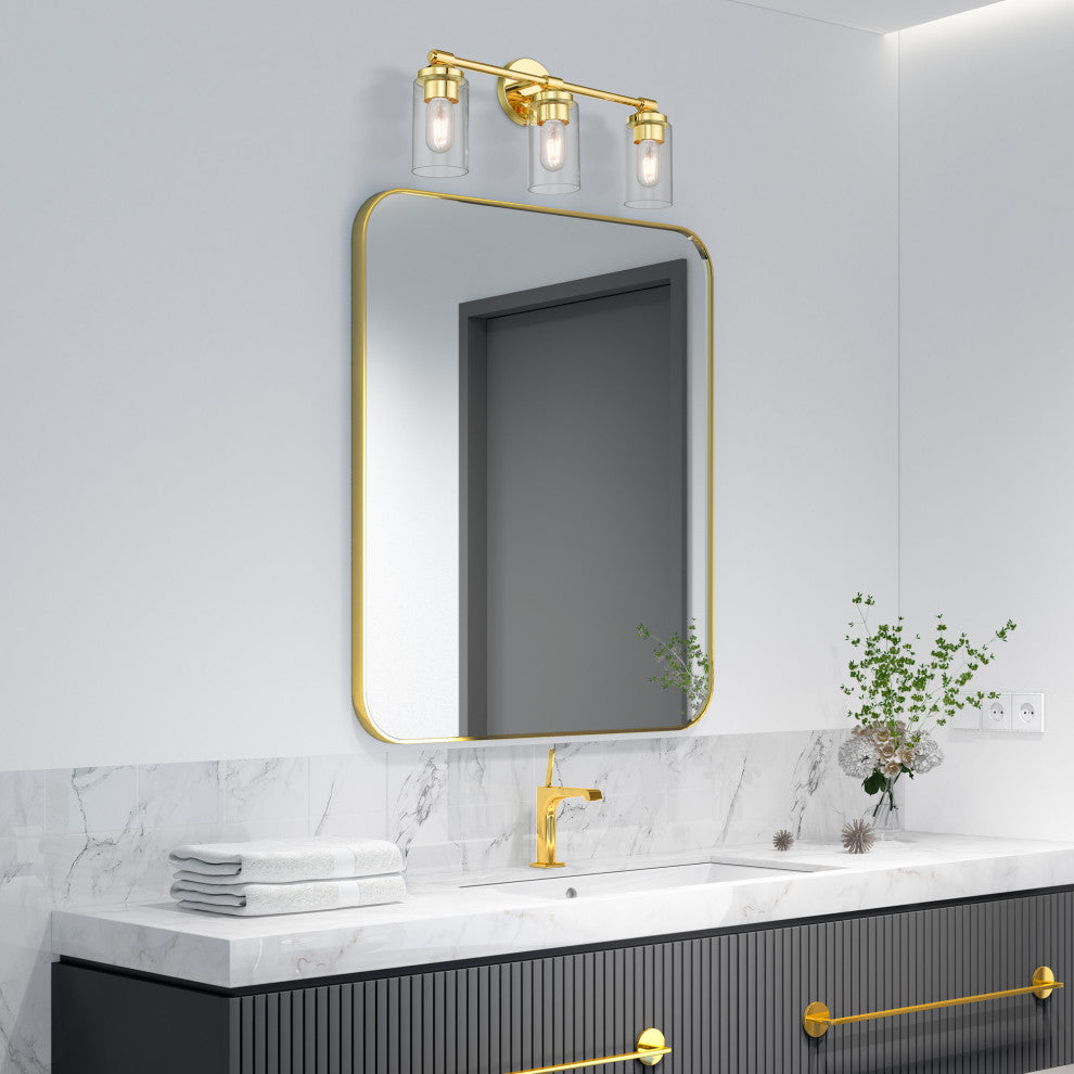 Whittier 3-Light Polished Brass Vanity Sconce