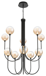 Iissa 10L 40" Black Amber Chandelier
