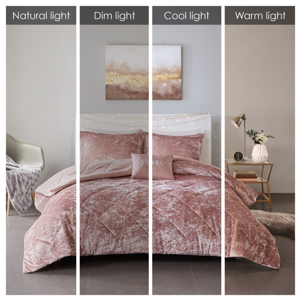 Intelligent Design Felicia Crushed Velvet 4-Piece Comforter Set