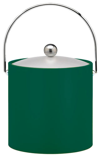 Kraftware Metal and Chrome Ice Bucket, Dark Green