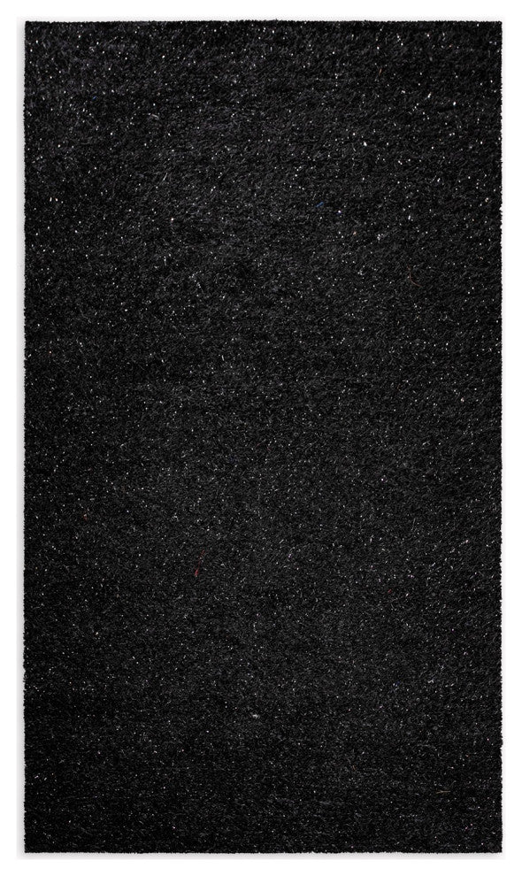 8" x 10" Black and Silver Sparkly Area Rug