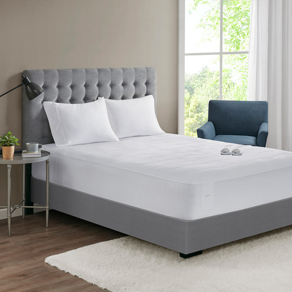 Serta Plush Heated Mattress Pad, White
