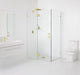 78"x60"x45" Frameless 90 Degree Shower Enclosure Glass Hinge, Polished Brass