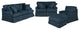 Sunset Trading Horizon 4-Piece Fabric Slipcovered Living Room Set in Navy
