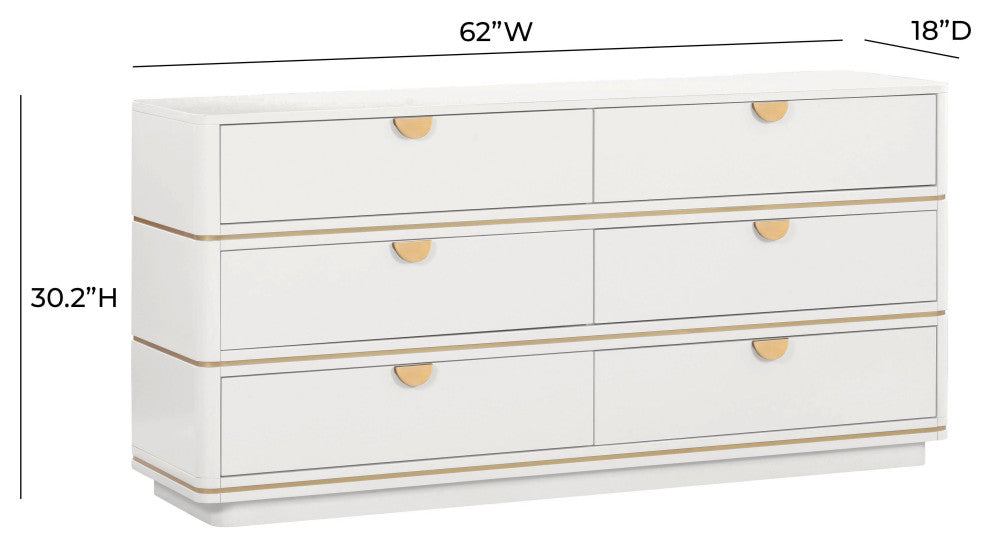 Julieta Cream 6 Drawer Dresser