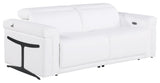 Augusto Top Grain Power Reclining Italian Leather Sofa, White