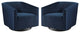 Twist Swivel Chair Performance Velvet Set of 2 - Midnight Blue