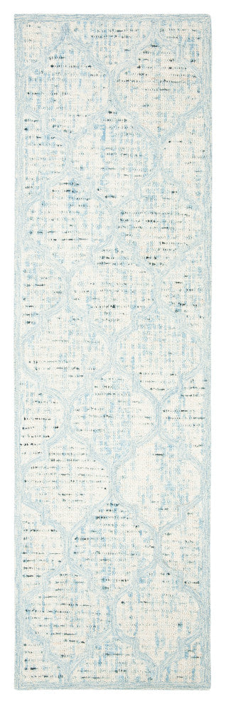 Safavieh Couture Abstract Collection, ABT474 Rug, Ivory/Turquoise, 2'3"x6'