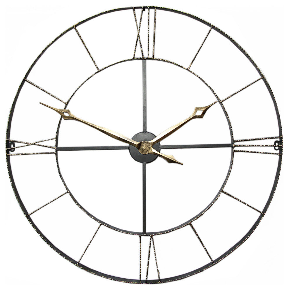 Round Wrought Iron Antique Wall Clock