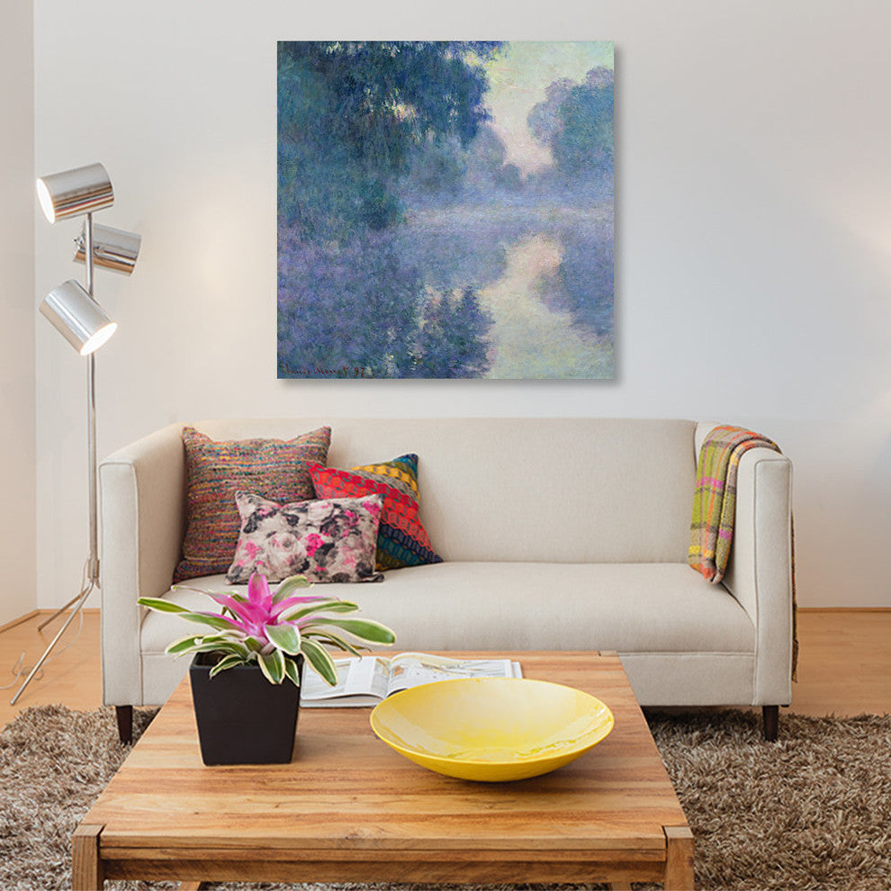 "Branch of the Seine near Giverny, 1897 " by Claude Monet, Canvas Print, 37"x37"