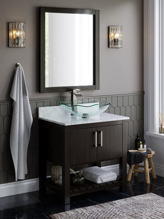 31-inch Bathroom Vanity Backsplash in Carrara White Marble