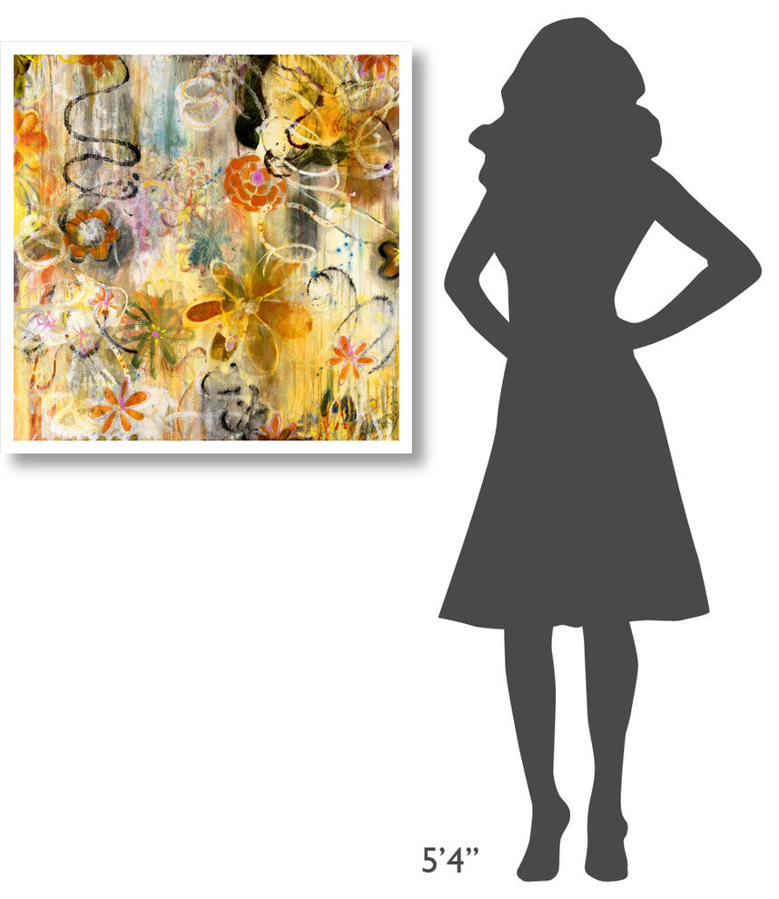 "Garden of wonderful Dreams" Digital Paper Print by Joan Elan Davis, 32"x32"