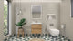 Belli 24" Wall Mounted Single Bathroom Vanity Set, England Oak, Glossy White Top