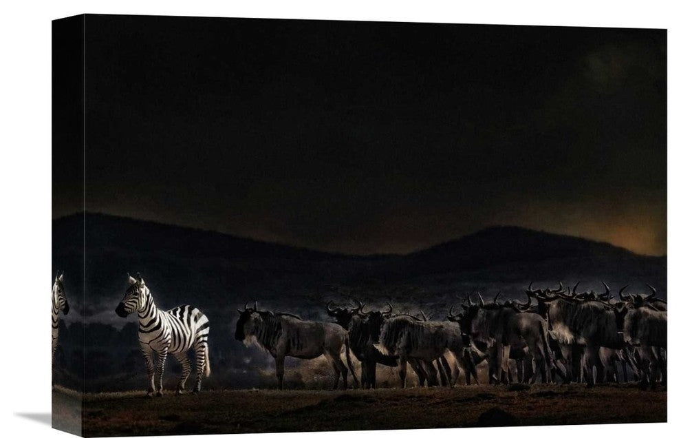 "An Evening In Kenya" Stretched Canvas Giclee by Piet Flour, 16"x11"