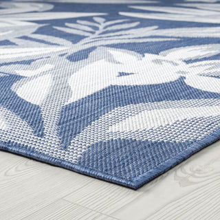 Edda Transitional Floral Indoor Rug, Blue/Cream, 8'10"x12'2"