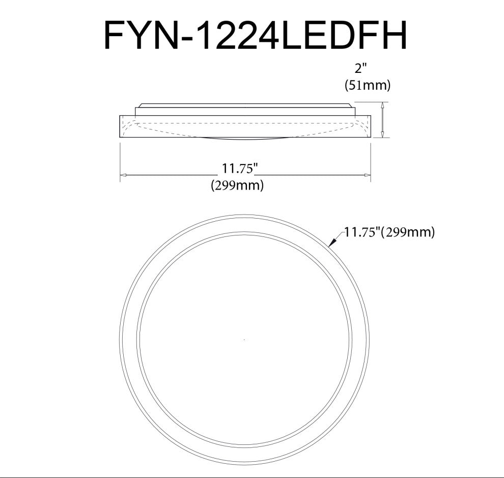 Flynn Modern 1 Light Matte White White Metal Flush Mount