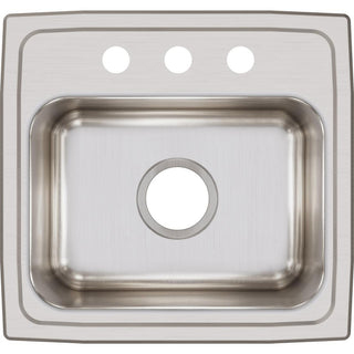 LR17163 Lustertone Classic Stainless Steel 17" x 16" Drop-in Sink, 3 Holes