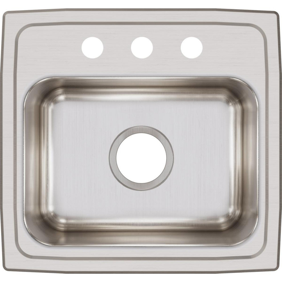 LR17163 Lustertone Classic Stainless Steel 17" x 16" Drop-in Sink, 3 Holes