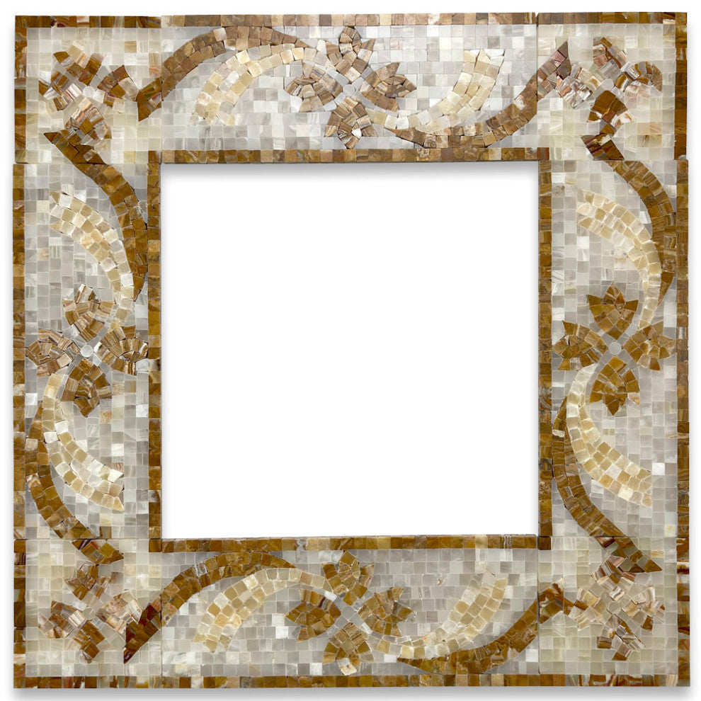 Marble Mosaic Border Listello Accent Tile Clover Onyx 4.7x12 Polished, 1 piece