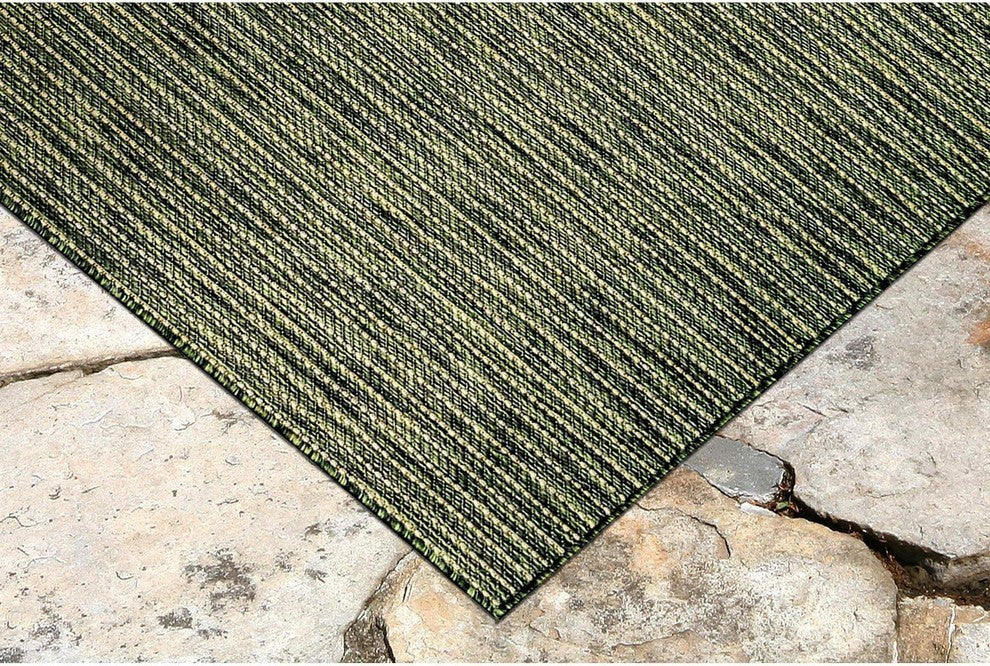 Carmel Texture Stripe Indoor/Outdoor Rug, Green, 6'6"x9'3"