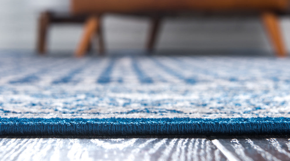 Unique Loom Blue Allover Williamsburg 5' Round Rug