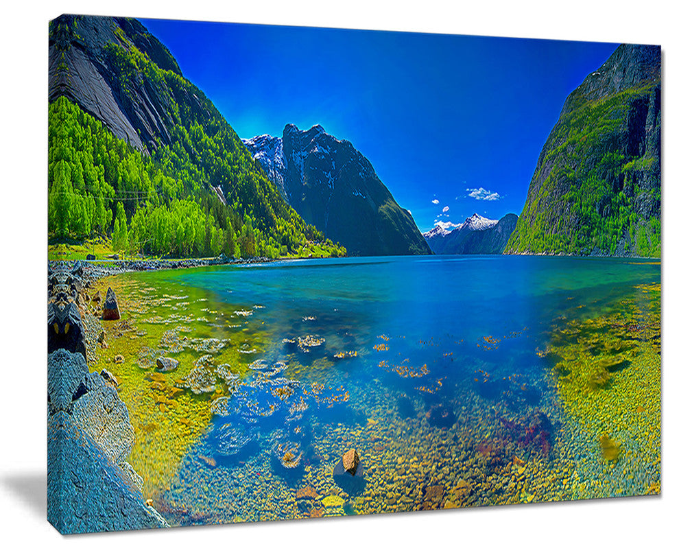 "Panoramic View of Norwegian Fjord" Canvas Print