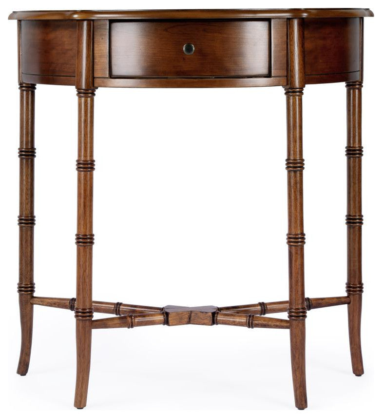 Skilling Demilune Console Table, Brown