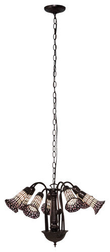 24 Wide Tiffany Pond Lily 7 Light Chandelier
