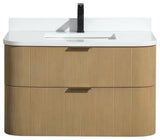 Ari Kitchen and Bath Chantal 36" Floating Bathroom Vanity Oak