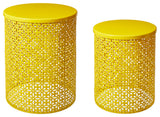 Multi-Functional Metal Garden Stool, 2-Piece Set, Yellow