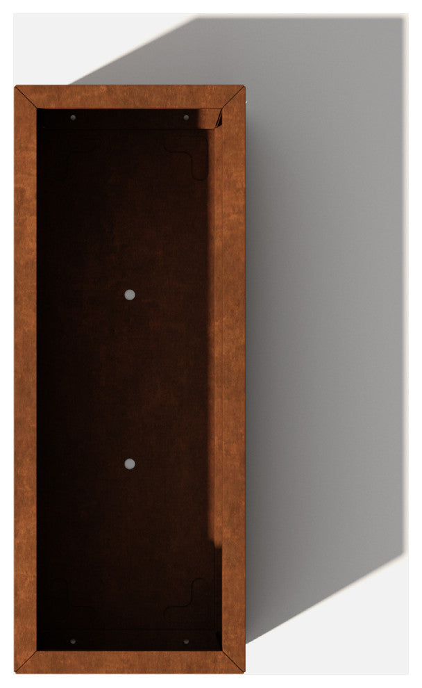 Metallic Series Corten Steel Long Box Planter, Large