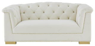 Farah Cream Velvet Loveseat