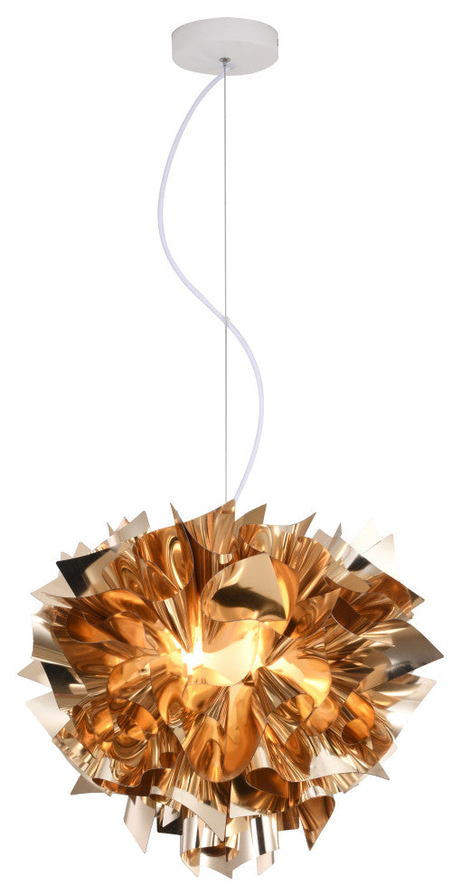 Bethel International DLS101C16G 1 Light Chandelier, Shiny Gold