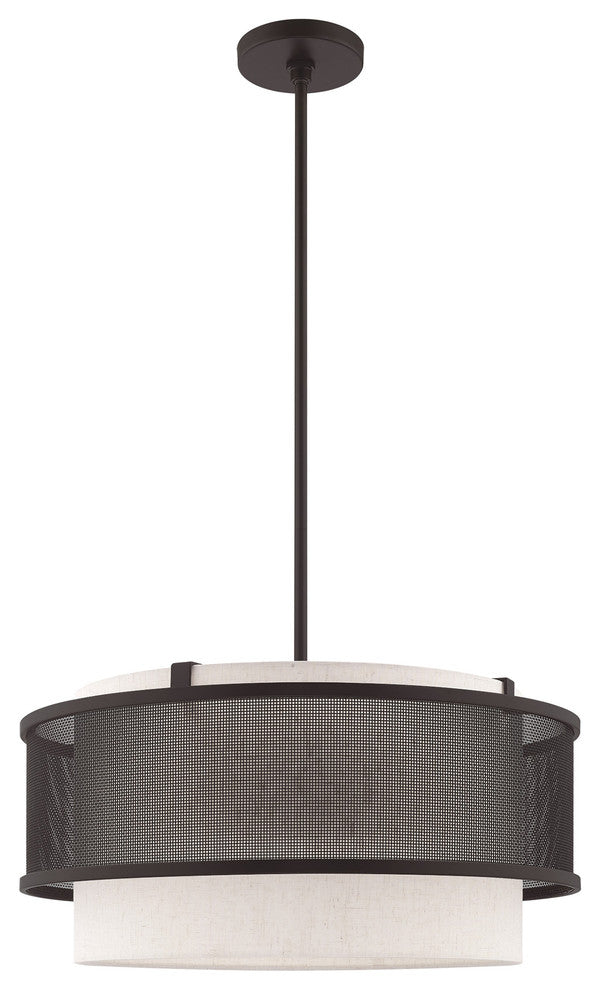 Livex Lighting Bronze 3 + 1 * Light Pendant Chandelier