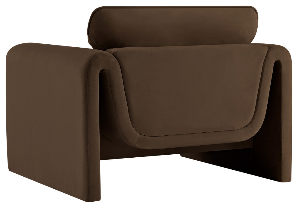 Sloan Brown Velvet Fabric Chair