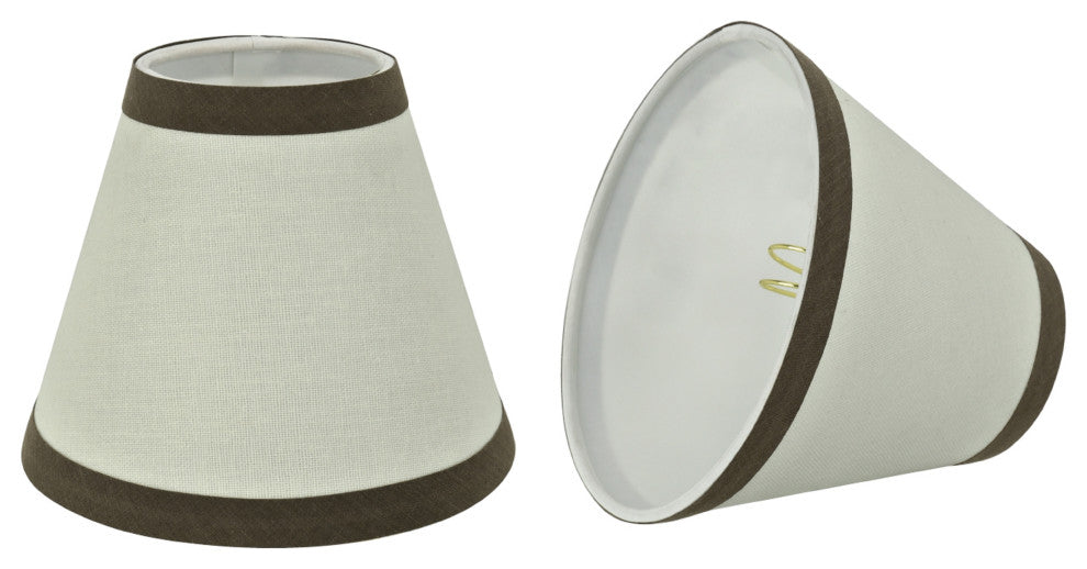 32043-2 Small Hardback Empire Chandelier Clip On Lamp Shade Off White 3"x6"x5"