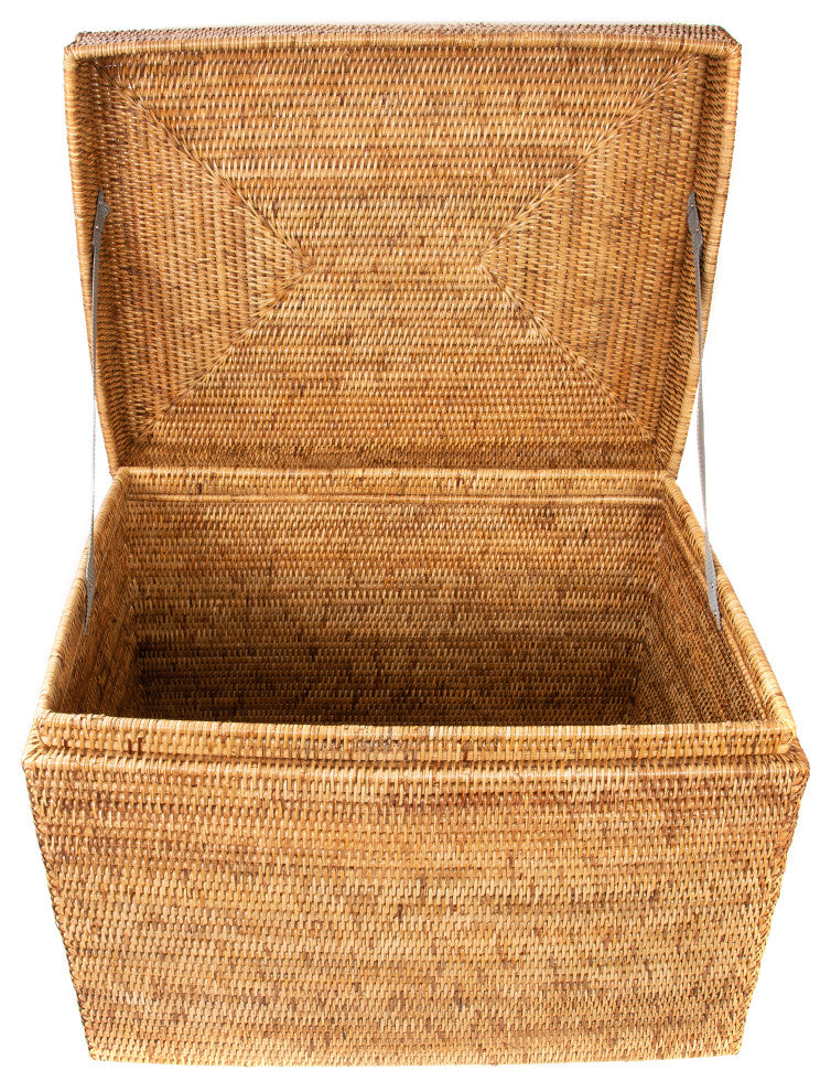 Artifacts Rattan™ Rectangular Hinged Chest/Trunk, Honey Brown, Small