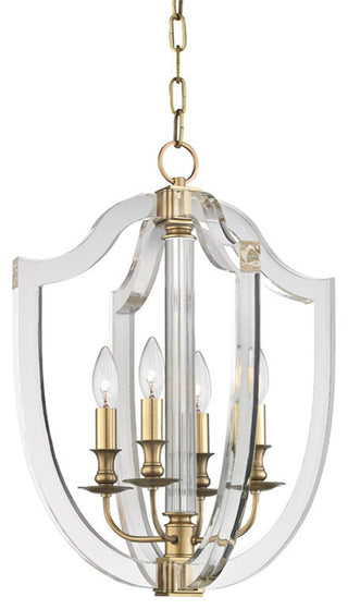 Arietta, 17" Pendant, Aged Brass Finish, Clear Glass